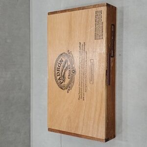 Wooden cigar box Padron 2000 print hinged lid 5.5×10.5×1.75 inches